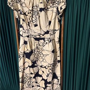 Stop Staring Cream and Black Floral Cap-Sleeve Midi Dress